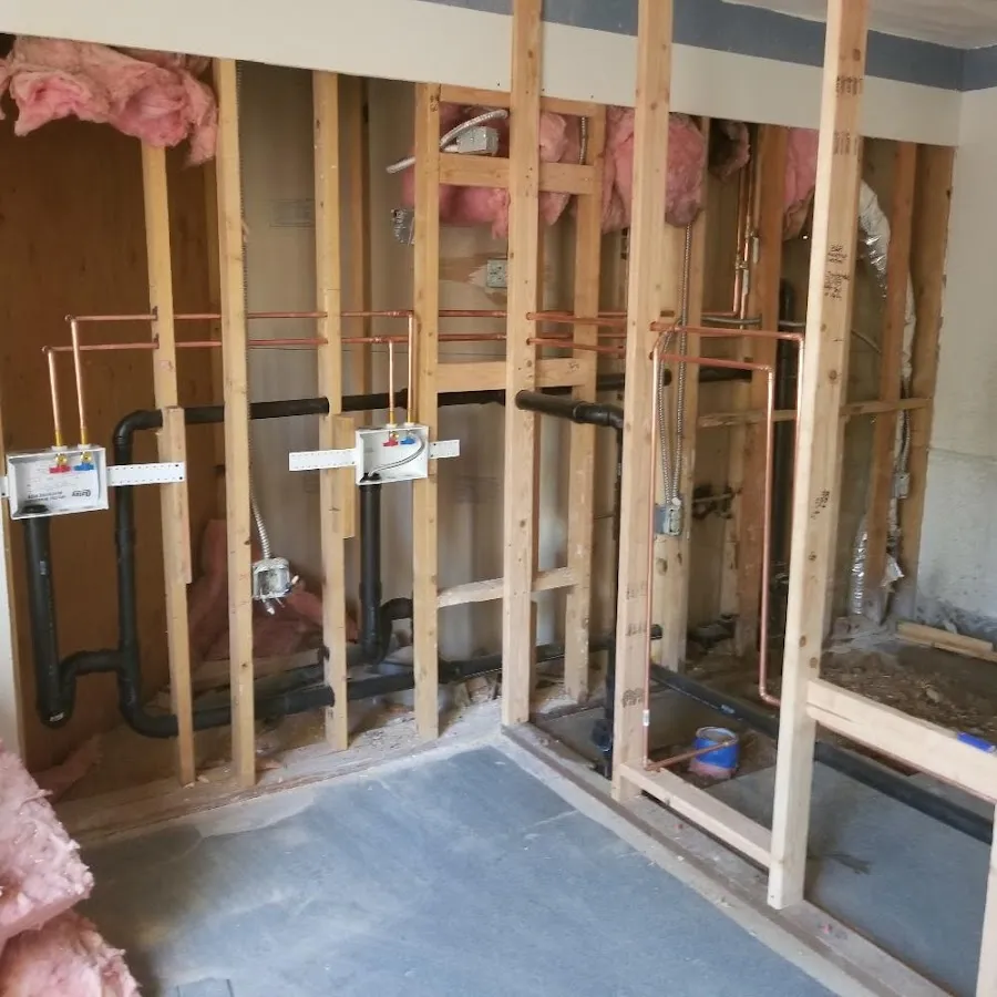 Copper pipe rough-in and plumbing installation in Onalaska